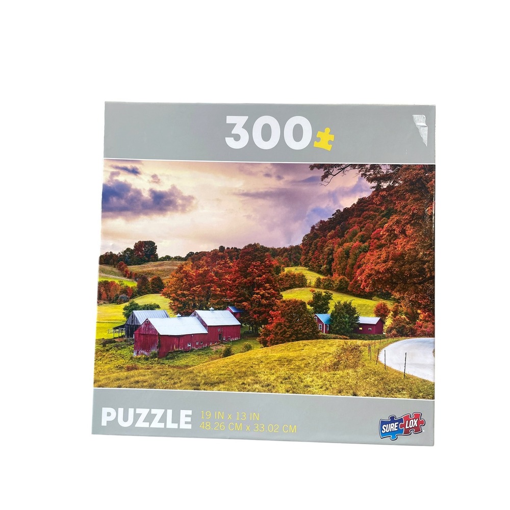 Sure-Lox Jigsaw Puzzle Unisex Multicolor 300 Piece Autumn Barn Landscape